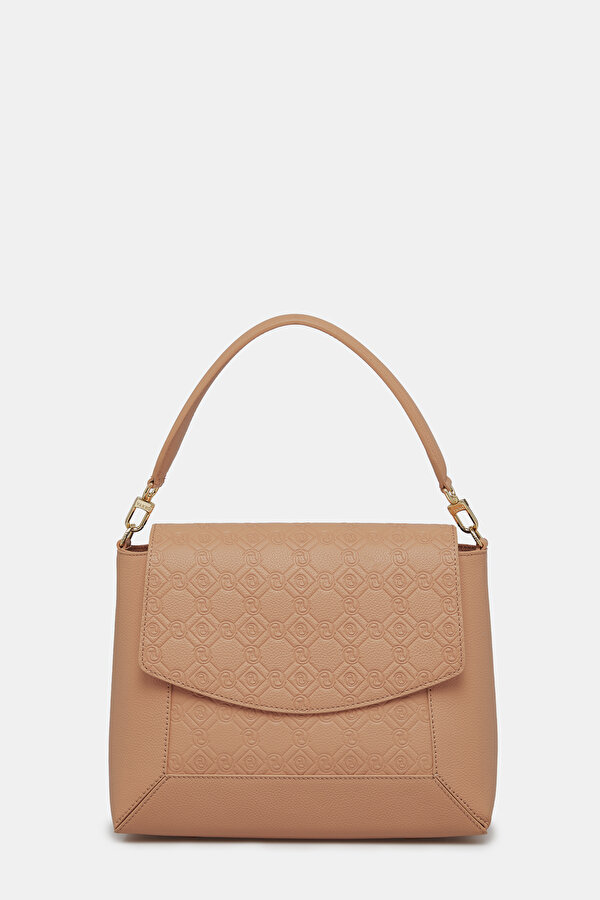 DARK ORANGE MONOGRAM LEATHER BAG