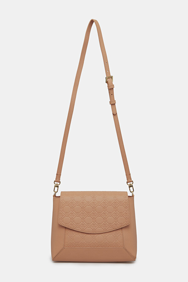 DARK ORANGE MONOGRAM LEATHER BAG 2