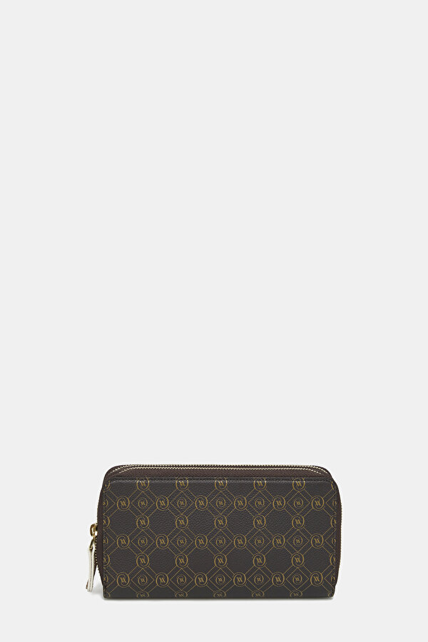 BEIGE MONOGRAM LEATHER WALLET