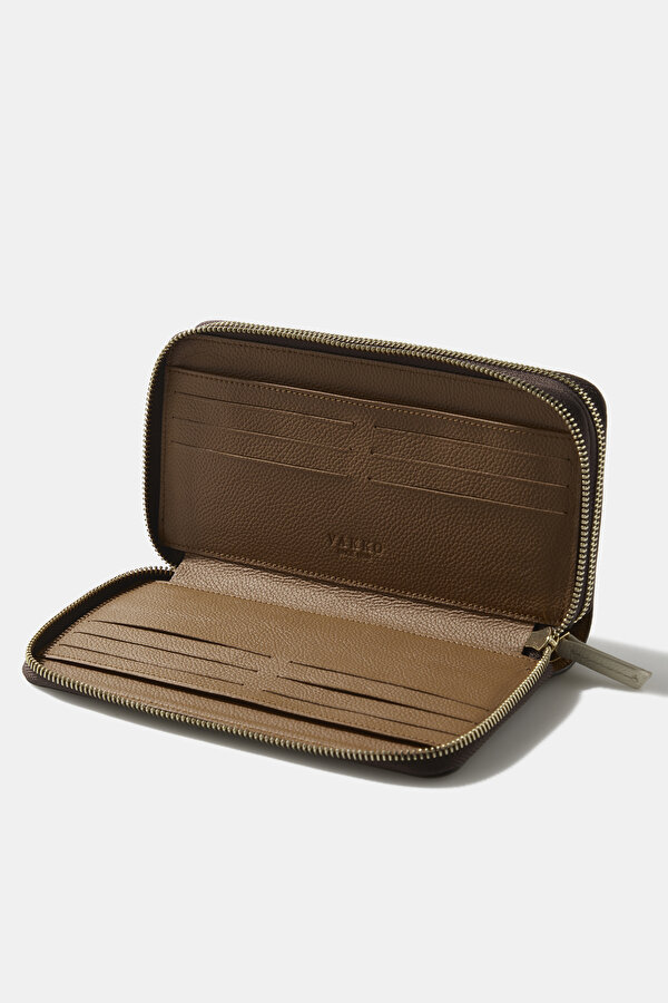 BEIGE MONOGRAM LEATHER WALLET 6