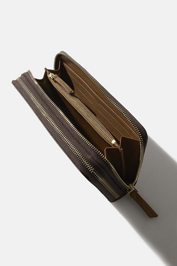 BEIGE MONOGRAM LEATHER WALLET 7