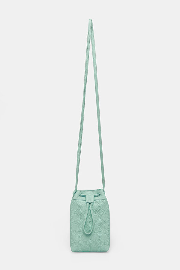 TURQUOISE MONOGRAM LEATHER BAG 2