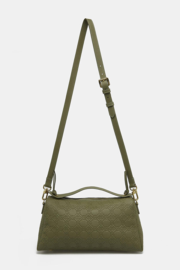 KHAKI MONOGRAM LEATHER BAG 2