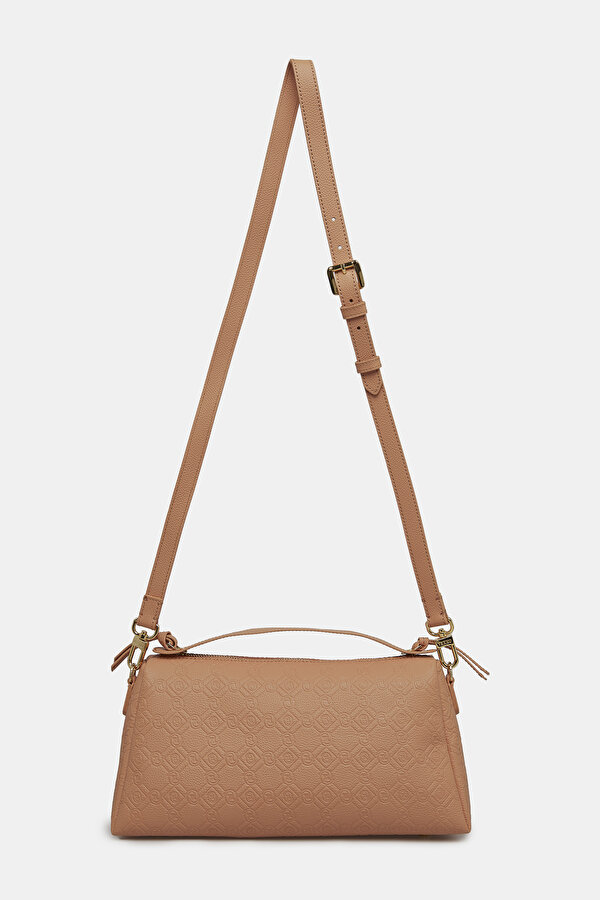 DARK ORANGE MONOGRAM LEATHER BAG 2