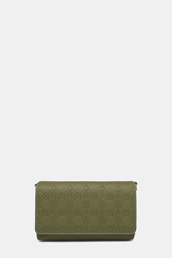 KHAKI MONOGRAM LEATHER BAG