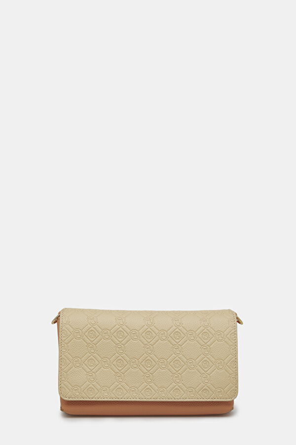 DARK ORANGE MONOGRAM LEATHER BAG