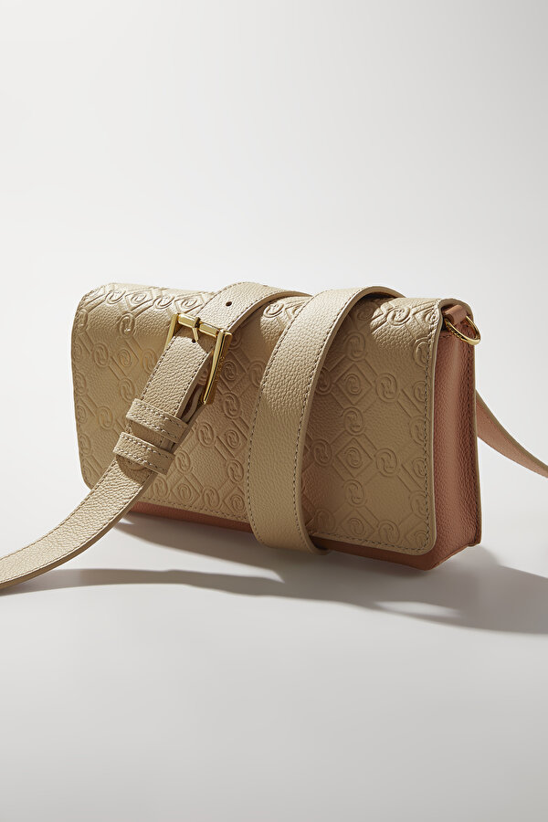 DARK ORANGE MONOGRAM LEATHER BAG 6