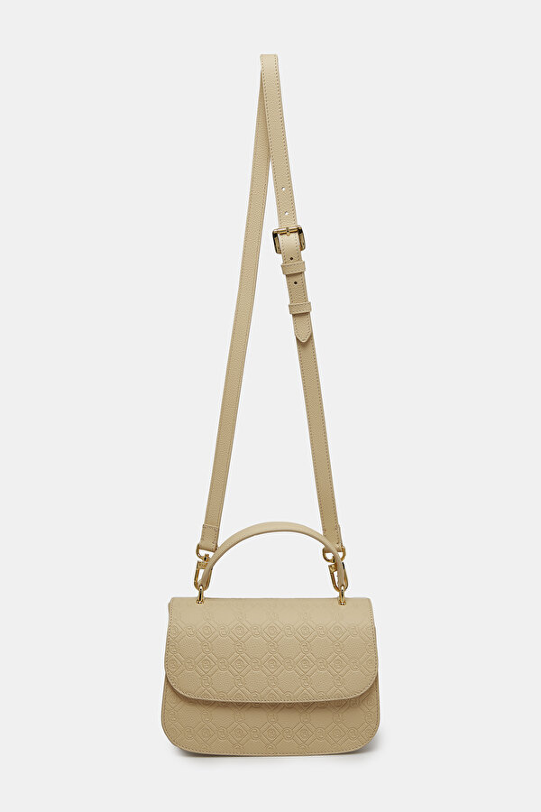 BEIGE MONOGRAM LEATHER BAG 2