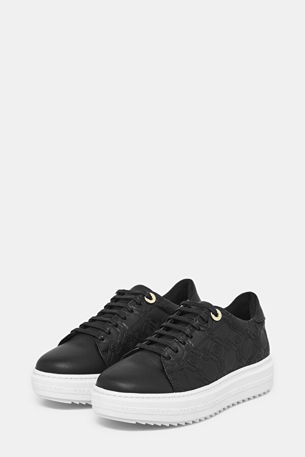 BLACK MONOGRAM LEATHER SHOE 2