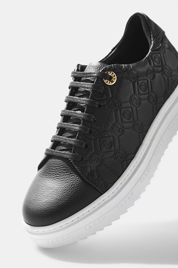 BLACK MONOGRAM LEATHER SHOE 6