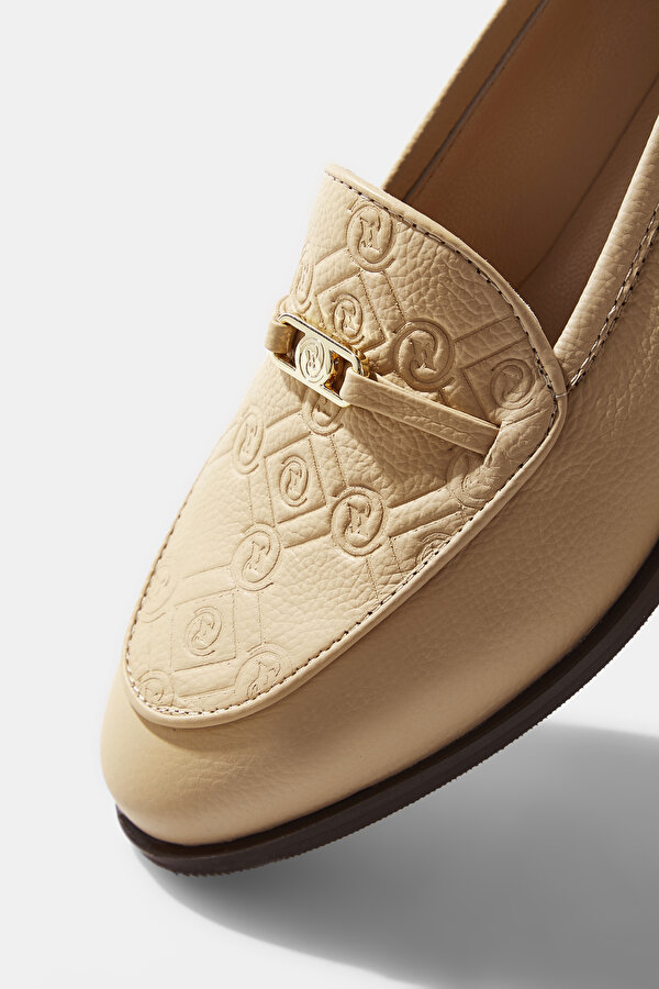 NATURAL MONOGRAM LEATHER SHOE 6