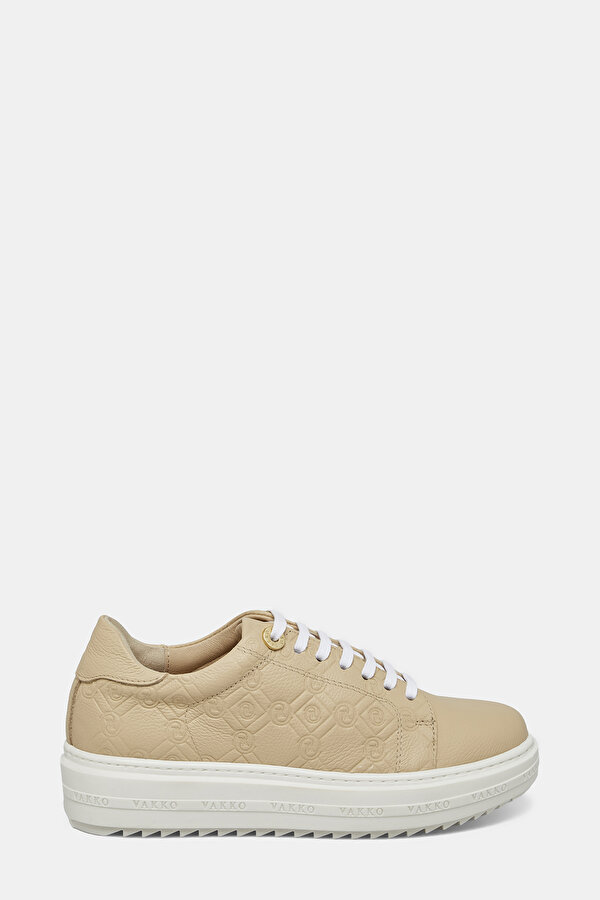 BEIGE MONOGRAM LEATHER SHOE