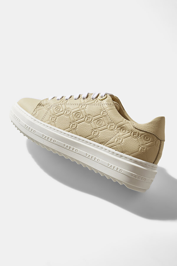 BEIGE MONOGRAM LEATHER SHOE 6