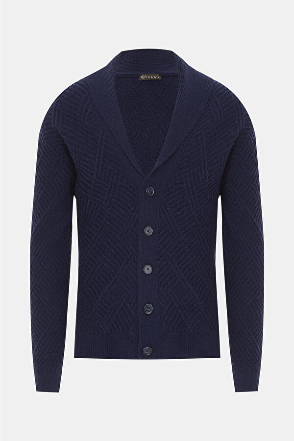 DARK BLUE TRICOT CARDIGAN