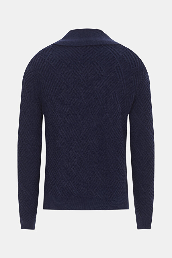 DARK BLUE TRICOT CARDIGAN 2