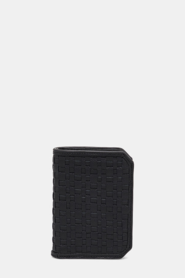 BLACK MONOGRAM LEATHER WALLET