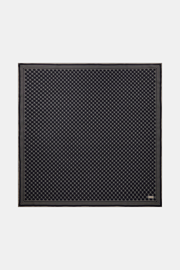 ECRU MONOGRAM TWILL SCARF