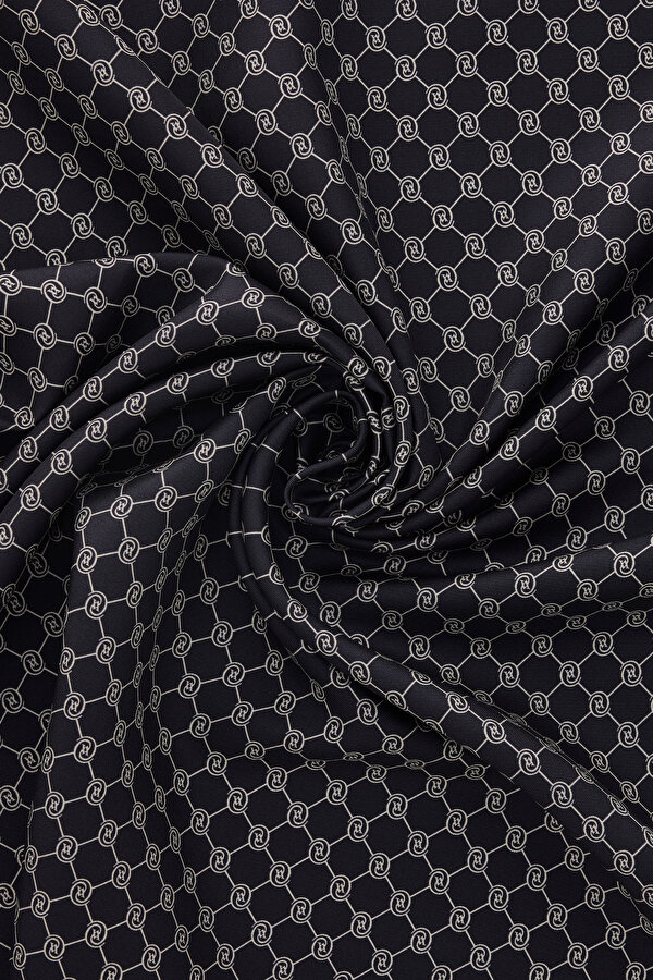 ECRU MONOGRAM TWILL SCARF 2