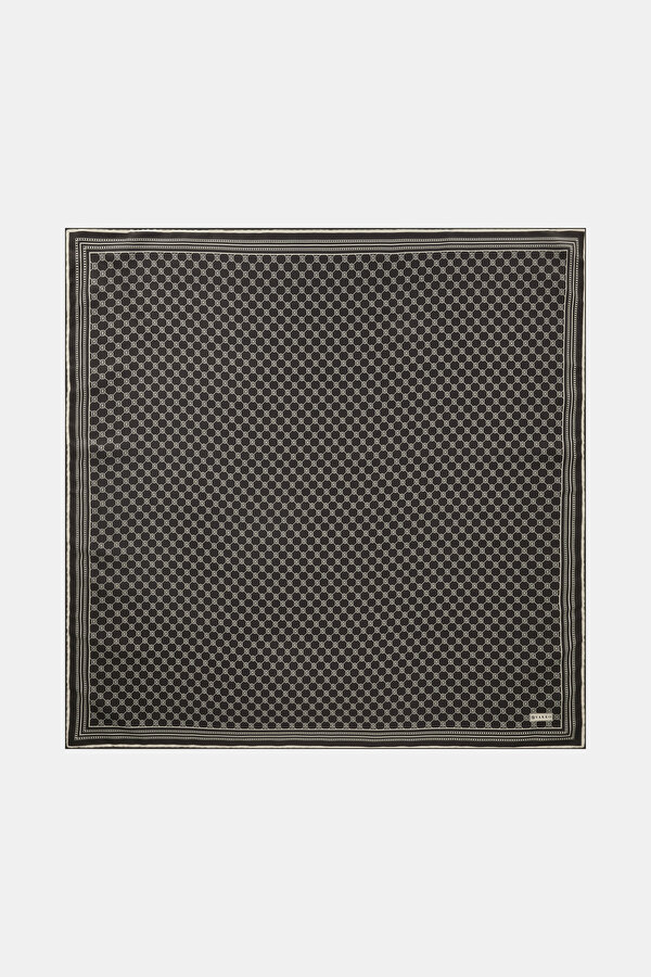 ECRU MONOGRAM TWILL SCARF