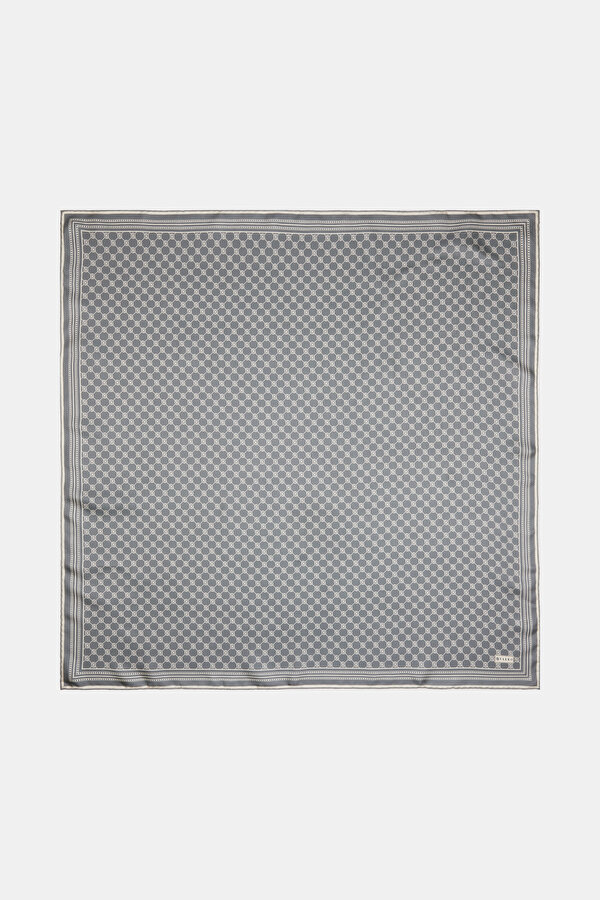 ECRU MONOGRAM TWILL SCARF