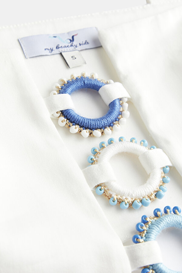 BLUE SLEEVELESS SUSPENDER BLOUSE 6