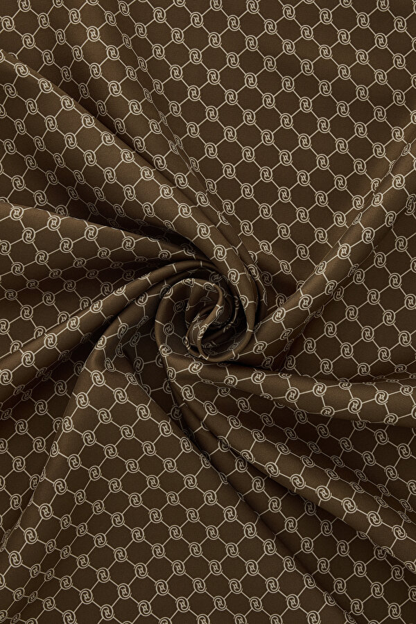 ECRU MONOGRAM TWILL SCARF 2