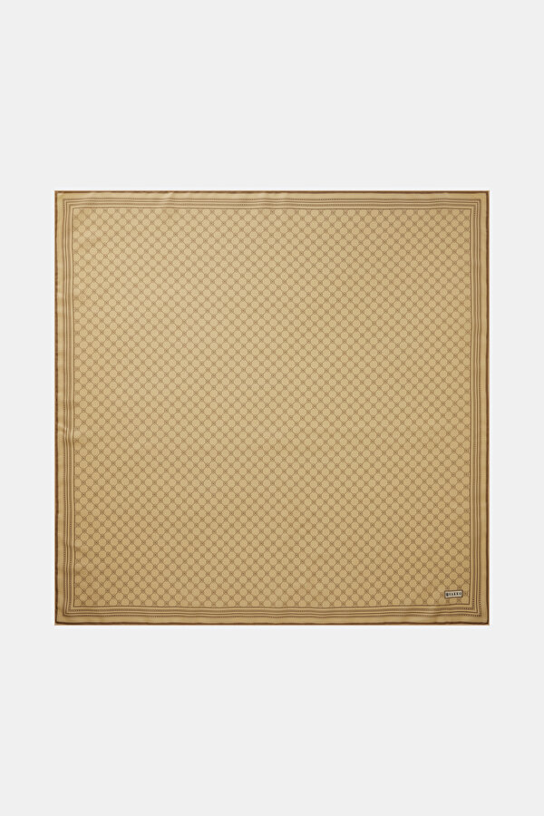 LIGHT YELLOW MONOGRAM TWILL SCARF