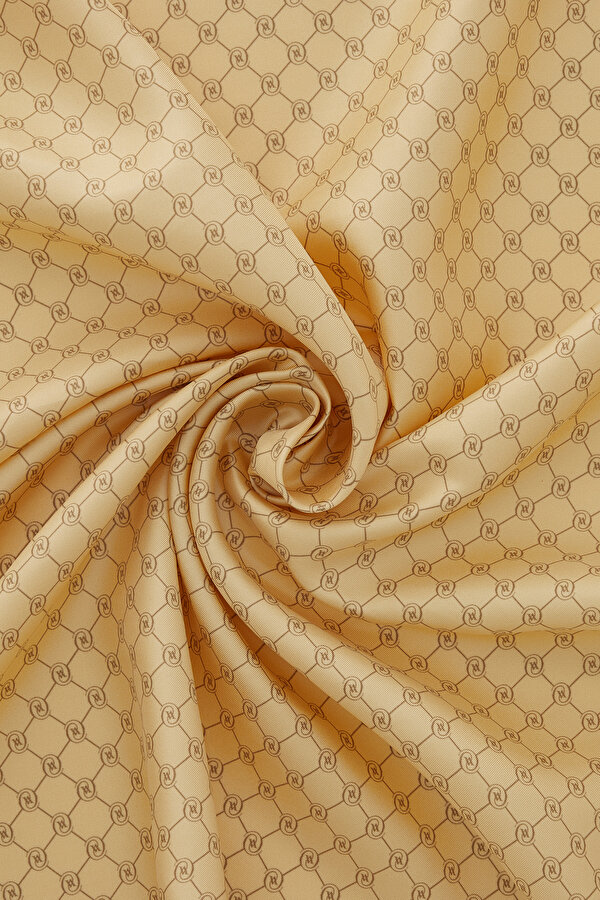 LIGHT YELLOW MONOGRAM TWILL SCARF 2