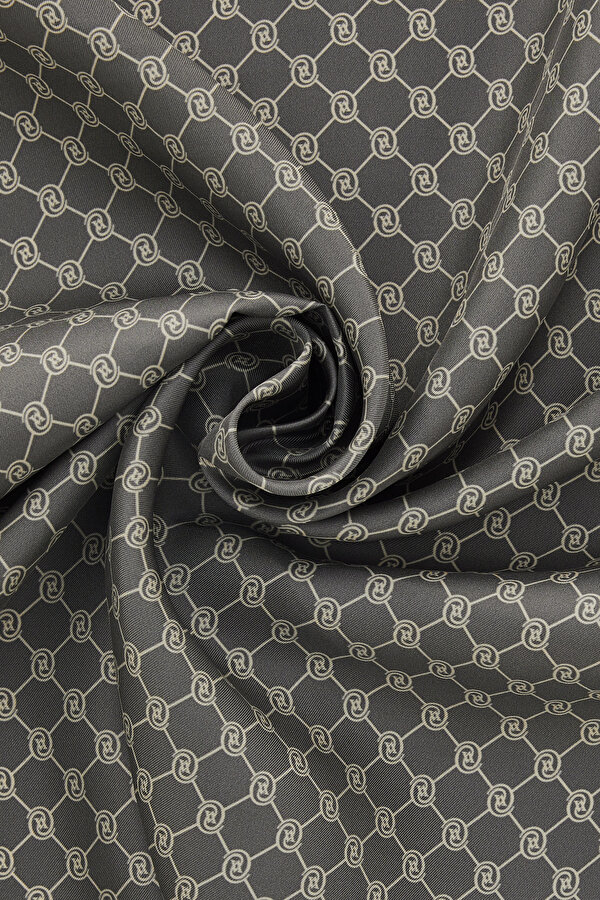 GRI MONOGRAM TWILL ŞAL 2