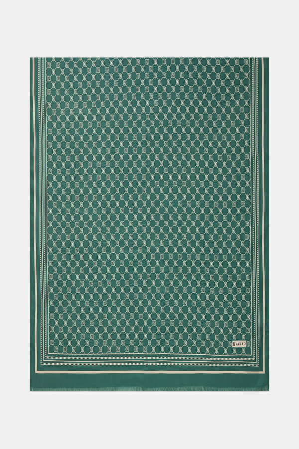 YEŞIL MONOGRAM TWILL ŞAL