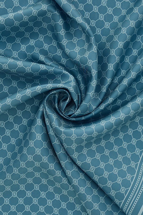 PETROL MONOGRAM TWILL ŞAL 2