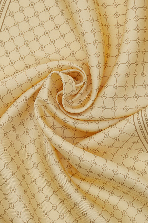AÇIK SARI MONOGRAM TWILL ŞAL 2