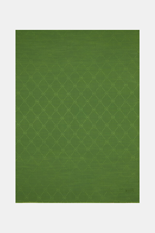 DARK GREEN COTTON/SILK SHAWL