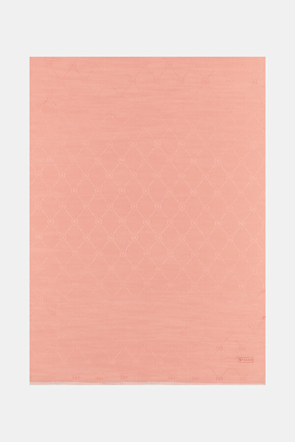 SALMON COTTON/SILK SHAWL