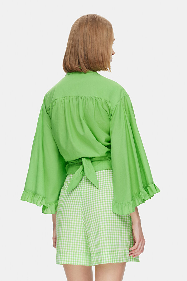 GREEN 3/4 SLEEVES BLOUSE 2