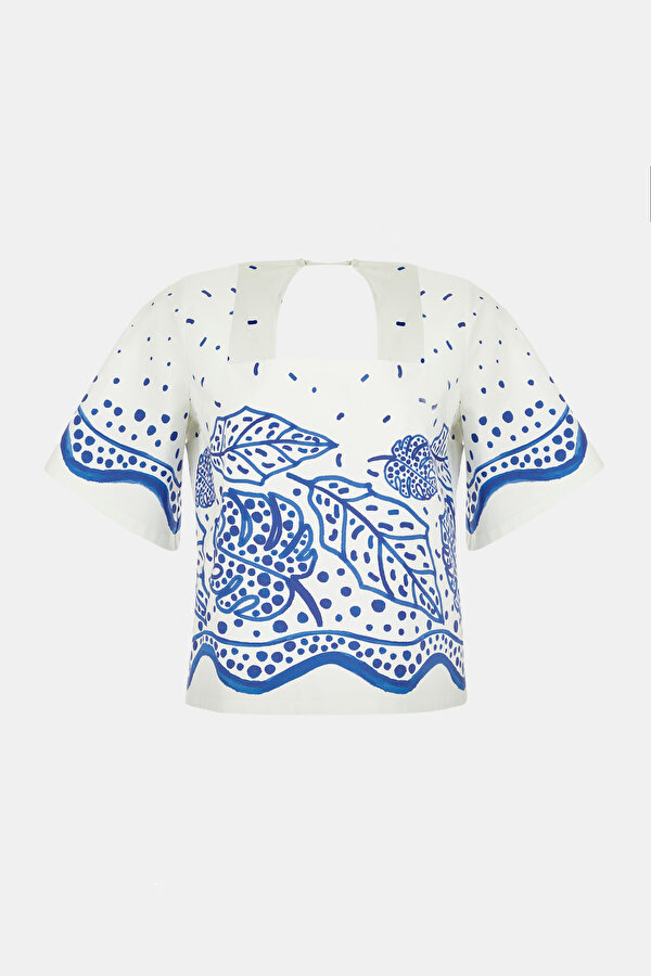 BLUE SHORT SLEEVE BLOUSE 6