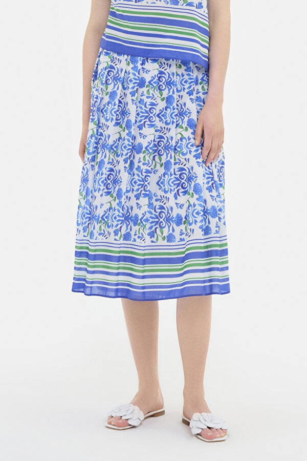 GREEN DESIGN FILLED MIDI SKIRT 2