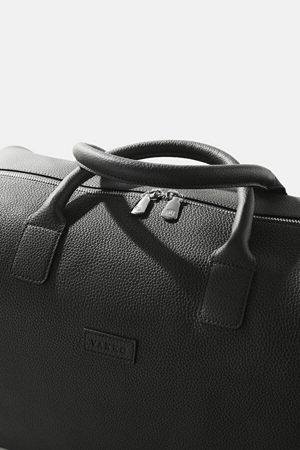 BLACK MONOGRAM LEATHER BAG 6