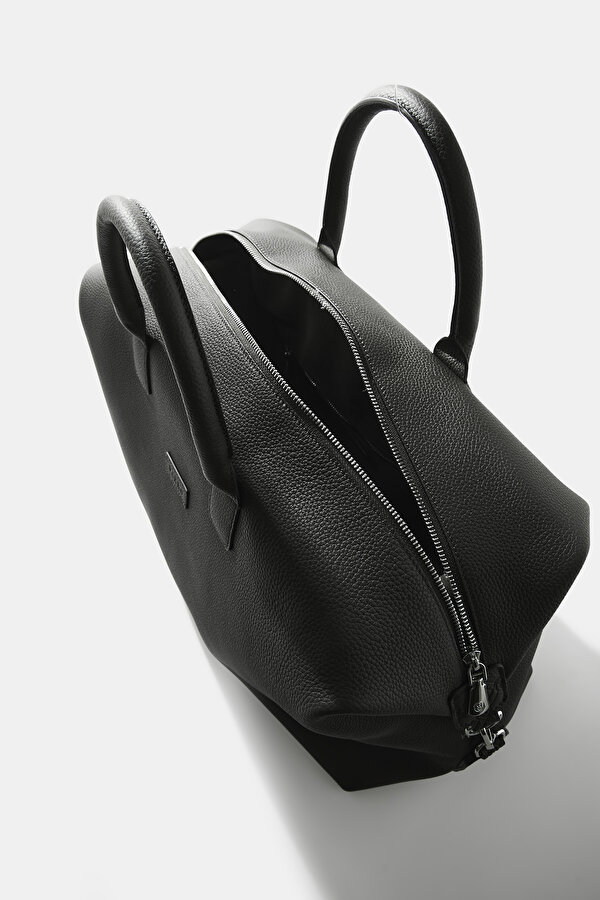 BLACK MONOGRAM LEATHER BAG 7