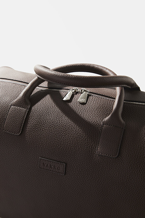 BROWN MONOGRAM LEATHER BAG 7
