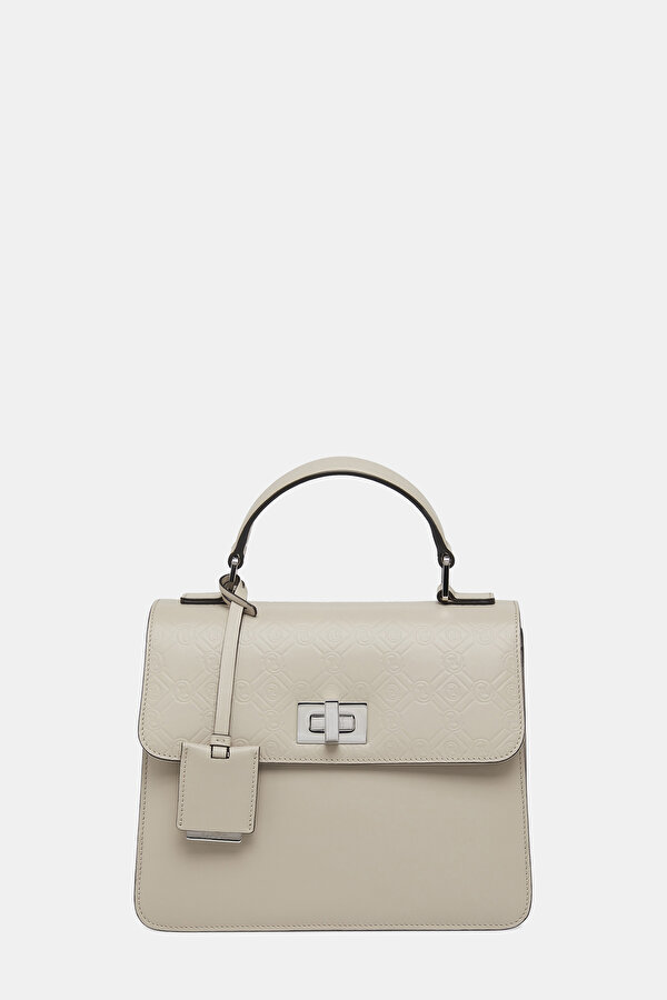 SAND MONOGRAM LEATHER BAG