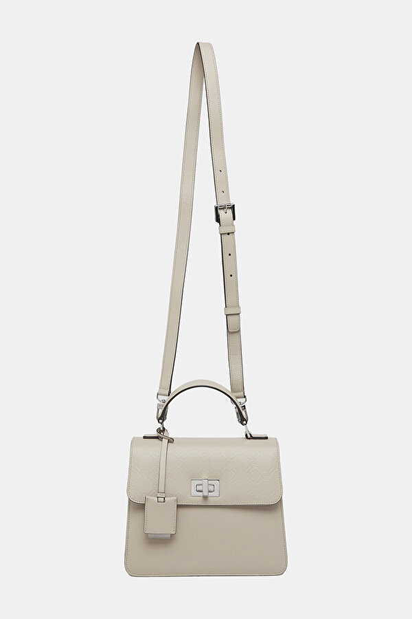 SAND MONOGRAM LEATHER BAG 2
