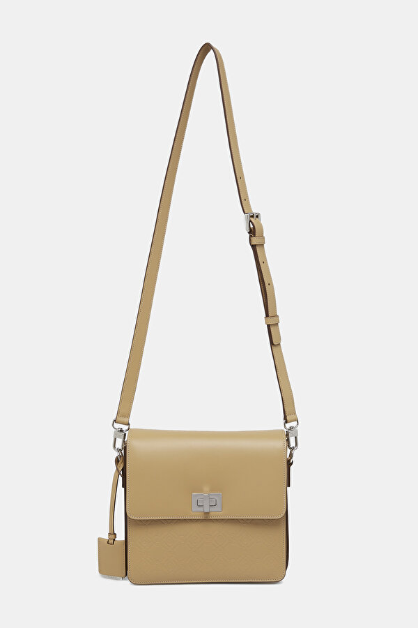 BEIGE MONOGRAM LEATHER BAG 2