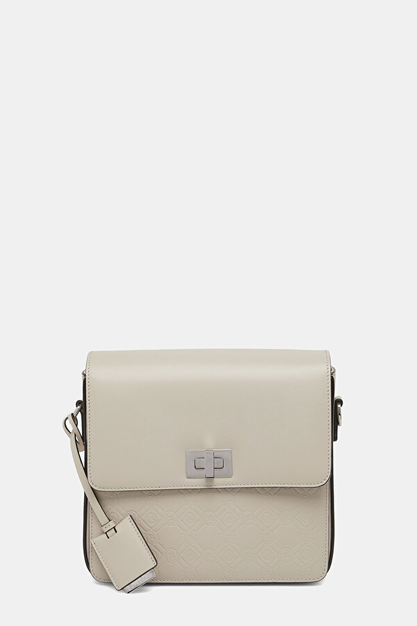 SAND MONOGRAM LEATHER BAG
