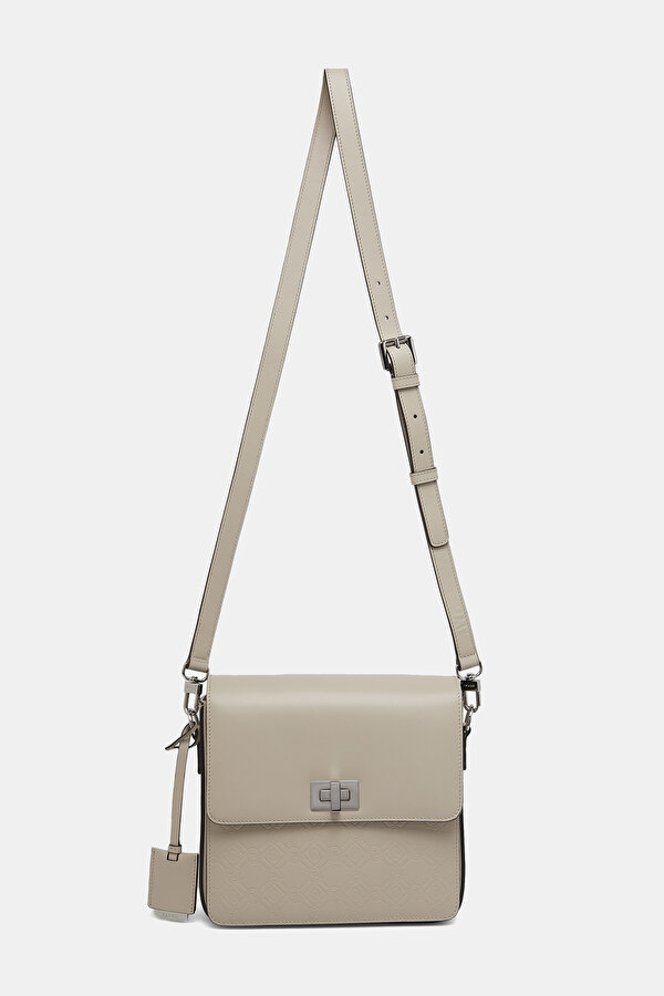 SAND MONOGRAM LEATHER BAG 2