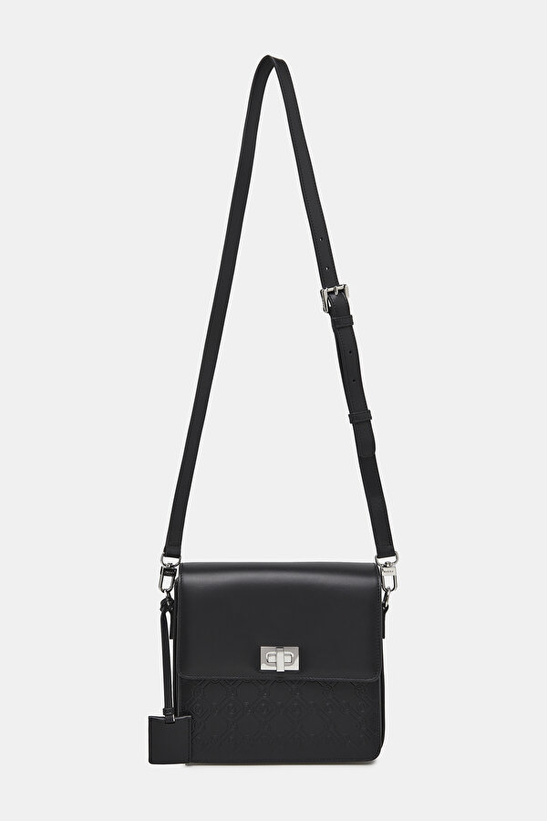 BLACK MONOGRAM LEATHER BAG 2