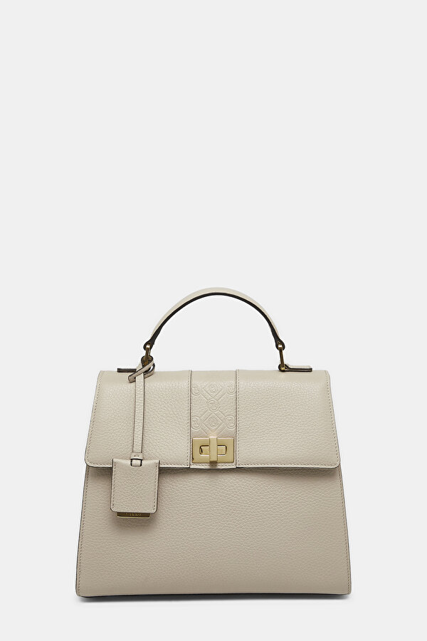 SAND MONOGRAM LEATHER BAG