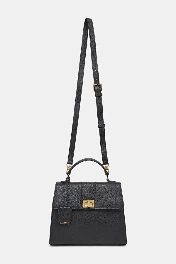 BLACK MONOGRAM LEATHER BAG 2