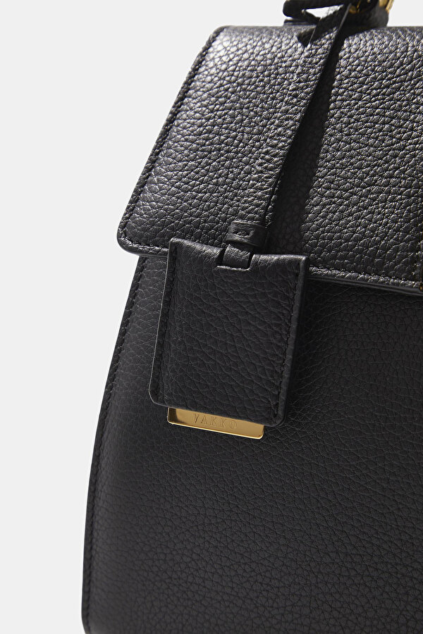 BLACK MONOGRAM LEATHER BAG 7