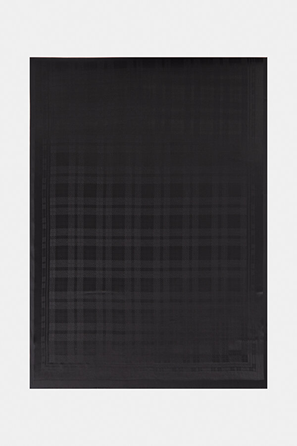 BLACK CHECK JAQUARD SHAWL